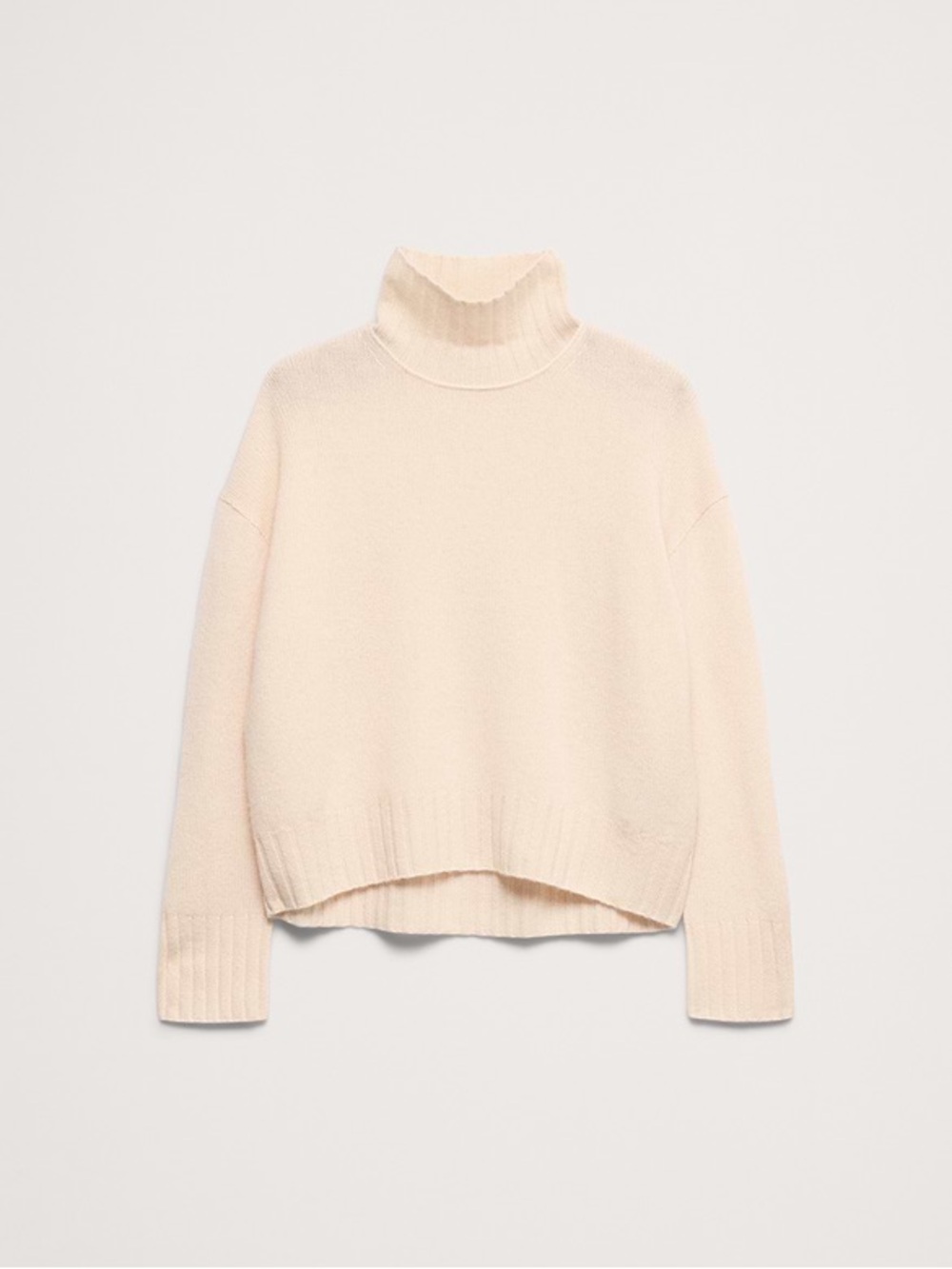 Banana Republic Women's Cashmere Turtleneck Sweater Cream White Size Small